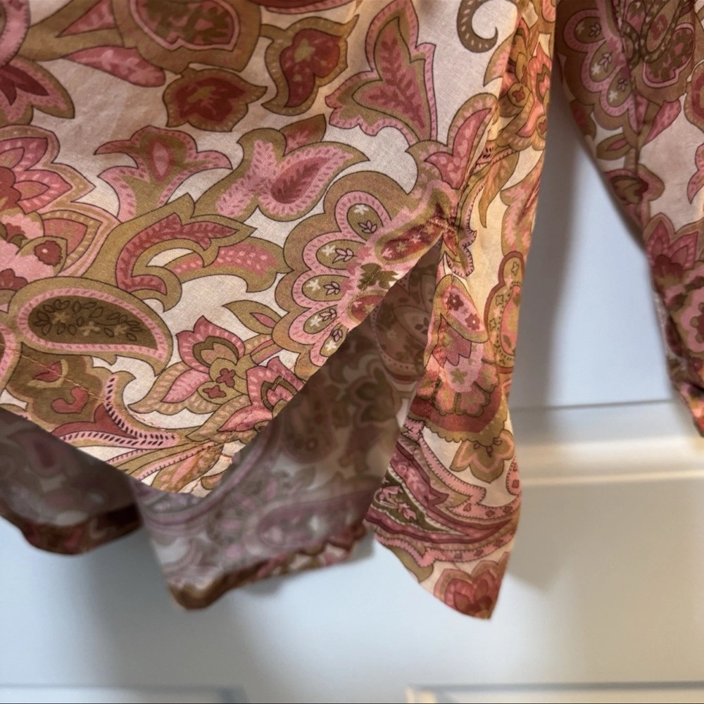 Trovata Bird Of Paradis BAILEY BLOUSE - AUTUMN PAISLEY Size XS NWOT $278 - Picture 7 of 12